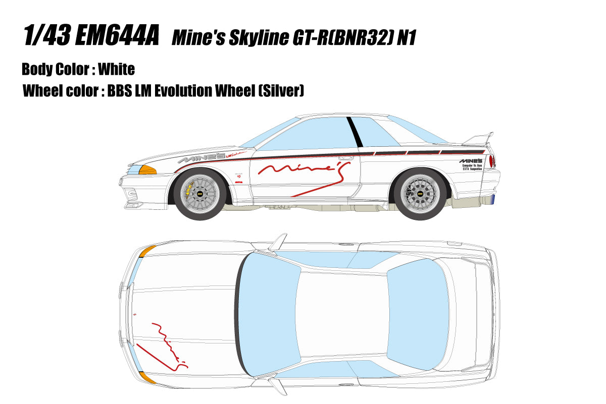 Make Up *POSTAGE INCLUDED* Mine's Skyline GT-R (BNR32) N1 1/43