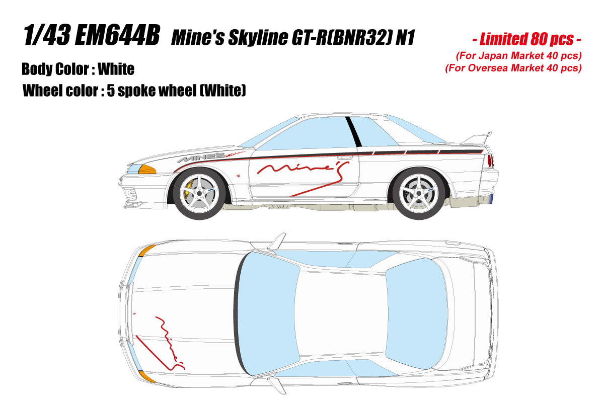 Make Up *POSTAGE INCLUDED* Mine's Skyline GT-R (BNR32) N1 1/43