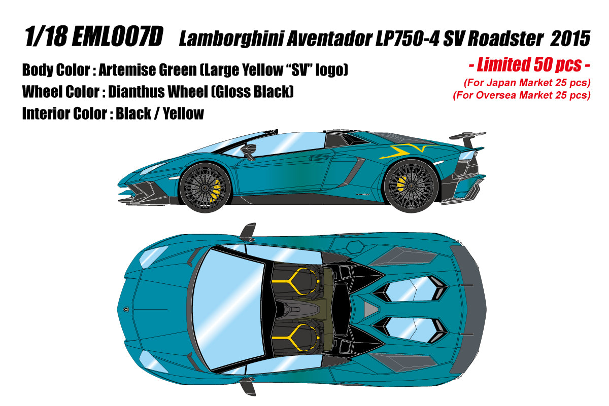 MakeUp Lamborghini Aventador LP750-4 SV Roadster 2015 1/18 Blue