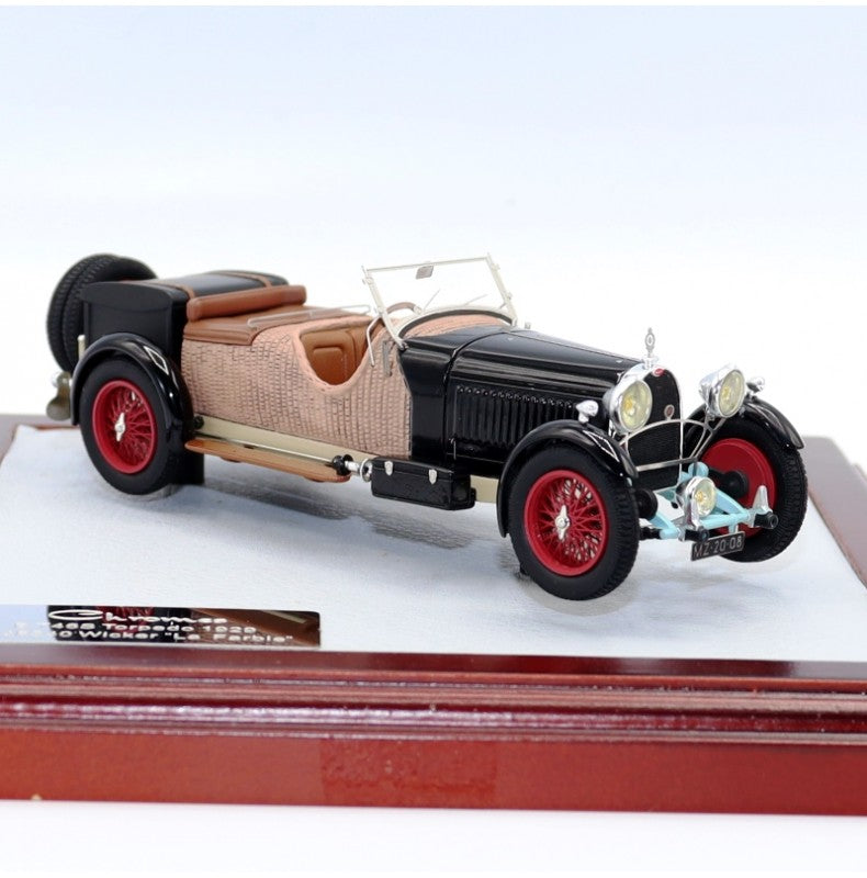 Chro46 Chromes Bugatti T46S Torpedo 1929 sn46340 Wicker "La Farbie" 1/43