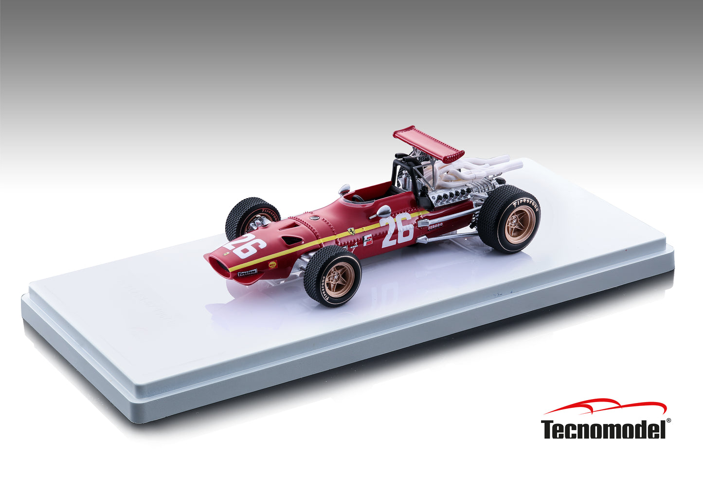 Tecnomodel TM43-18A Ferrari 312 F1/68 GP di Francia 1968 car #26 J.Ickx 110 pcs  1/43