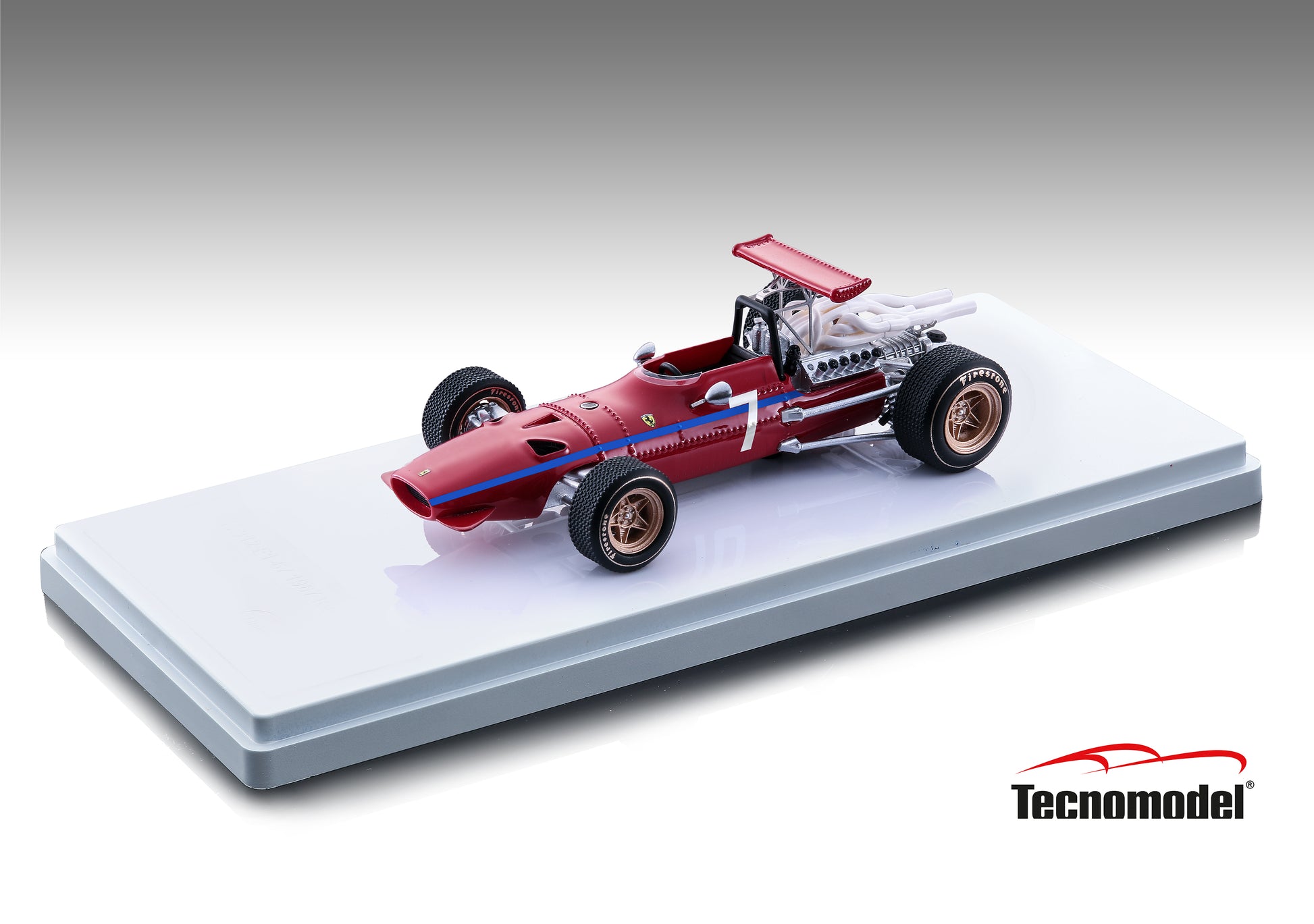 Tecnomodel TM43-18D Ferrari 312F1/68 Watkins Glen GP 1968 car #7 D.Bell 100 pcs  1/43