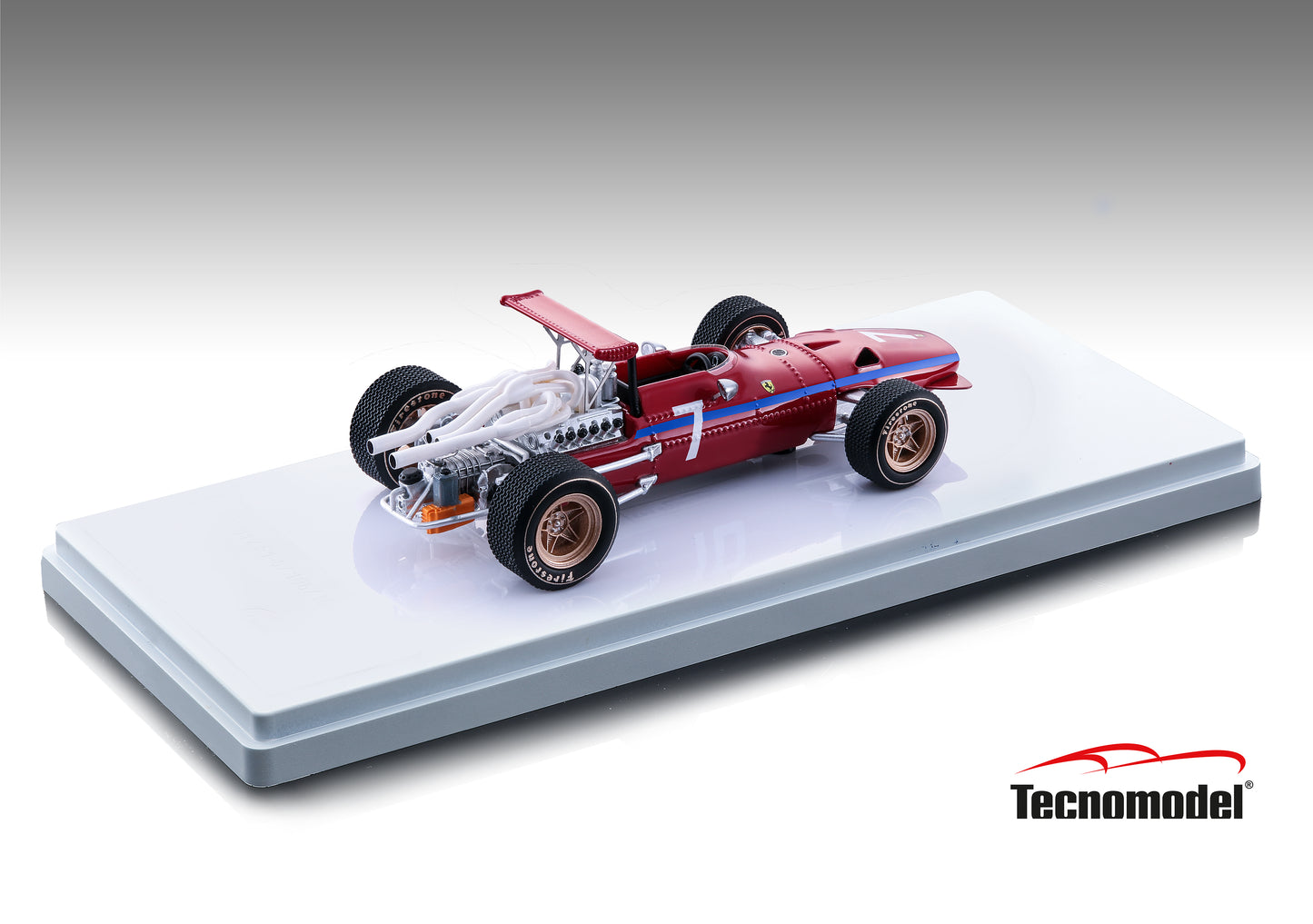 Tecnomodel TM43-18D Ferrari 312F1/68 Watkins Glen GP 1968 car #7 D.Bell 100 pcs  1/43