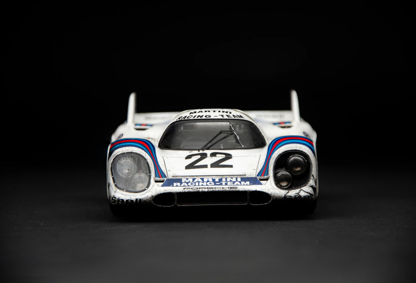 Amalgam Porsche 917 KH - 1971 Le Mans Winner - Martini Livery - Race Weathered 1:18 SCALE