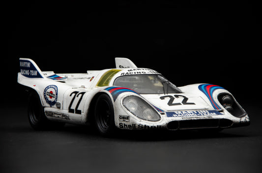 Amalgam Porsche 917 KH - 1971 Le Mans Winner - Martini Livery - Race Weathered 1:18 SCALE