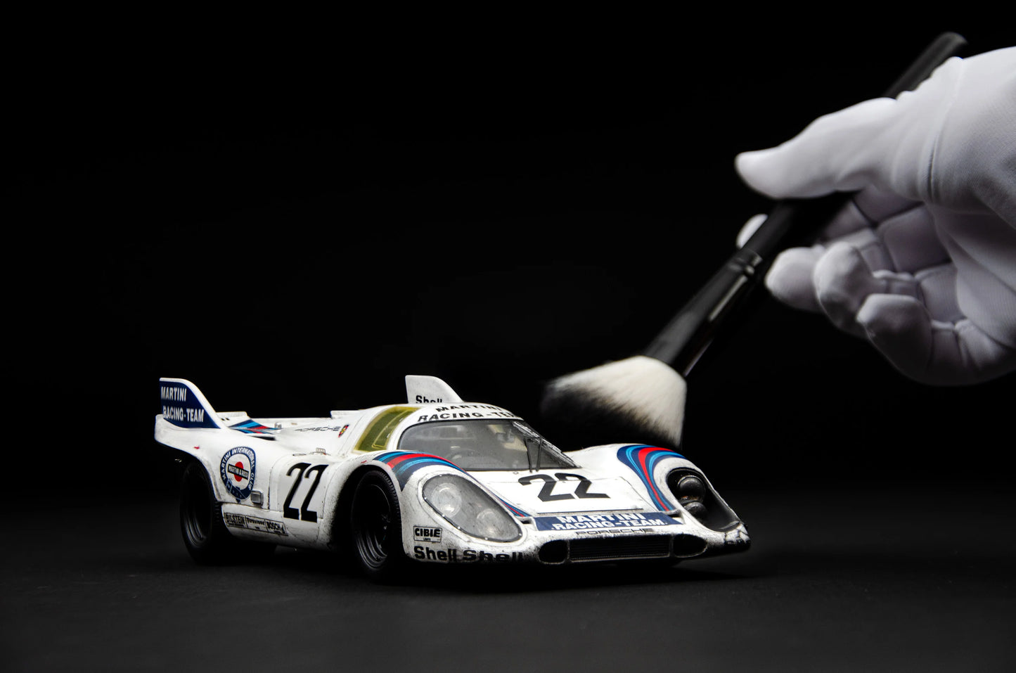 Amalgam Porsche 917 KH - 1971 Le Mans Winner - Martini Livery - Race Weathered 1:18 SCALE