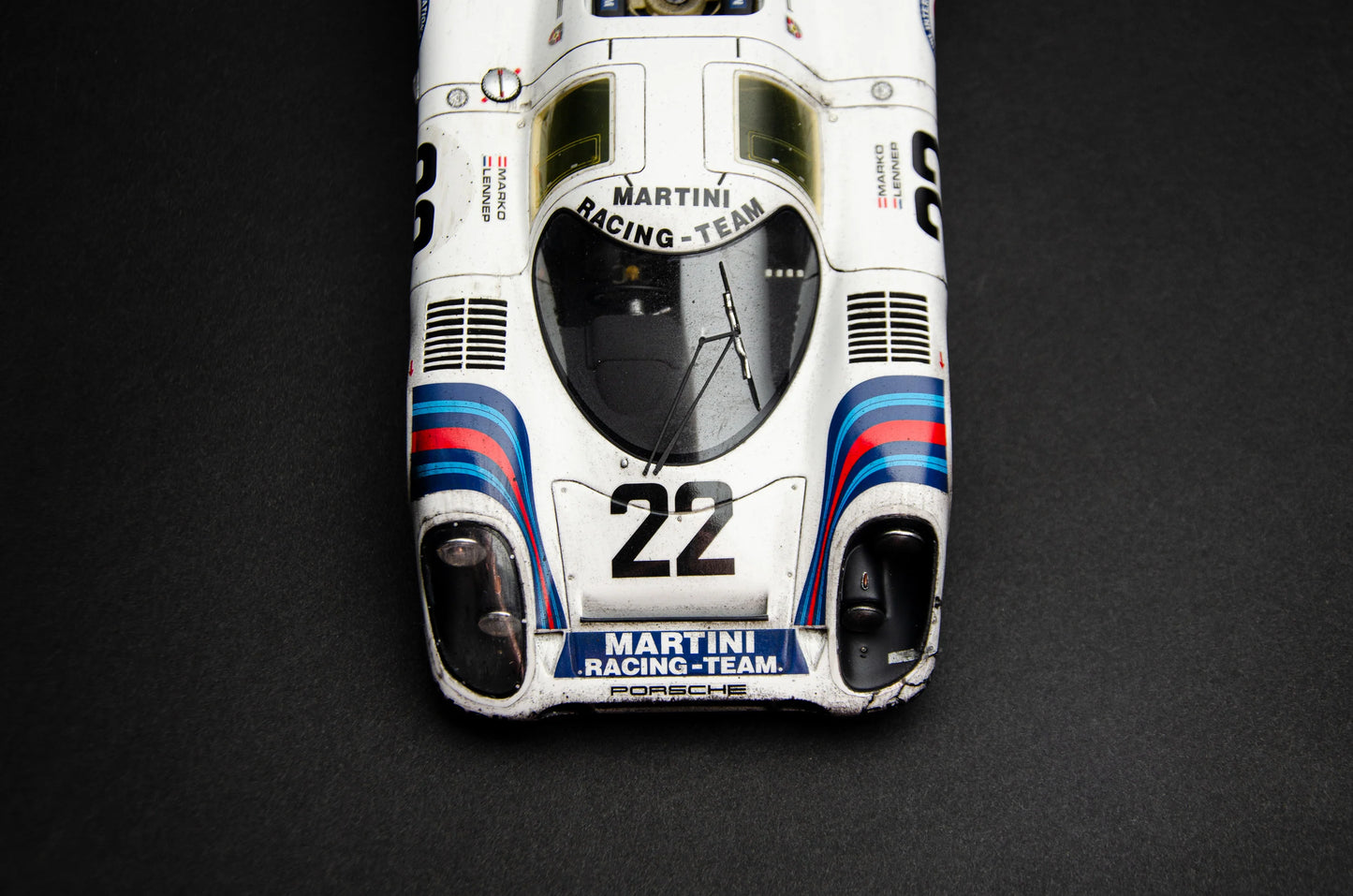 Amalgam Porsche 917 KH - 1971 Le Mans Winner - Martini Livery - Race Weathered 1:18 SCALE