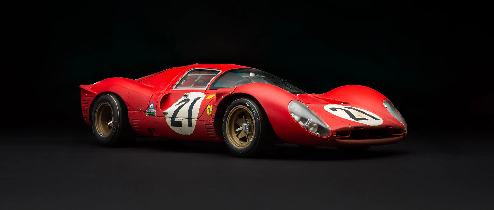 Amalgam Ferrari 330 P4 - 1967 Le Mans - 2nd Place - Class Winner - Race Weathered 1:8 SCALE