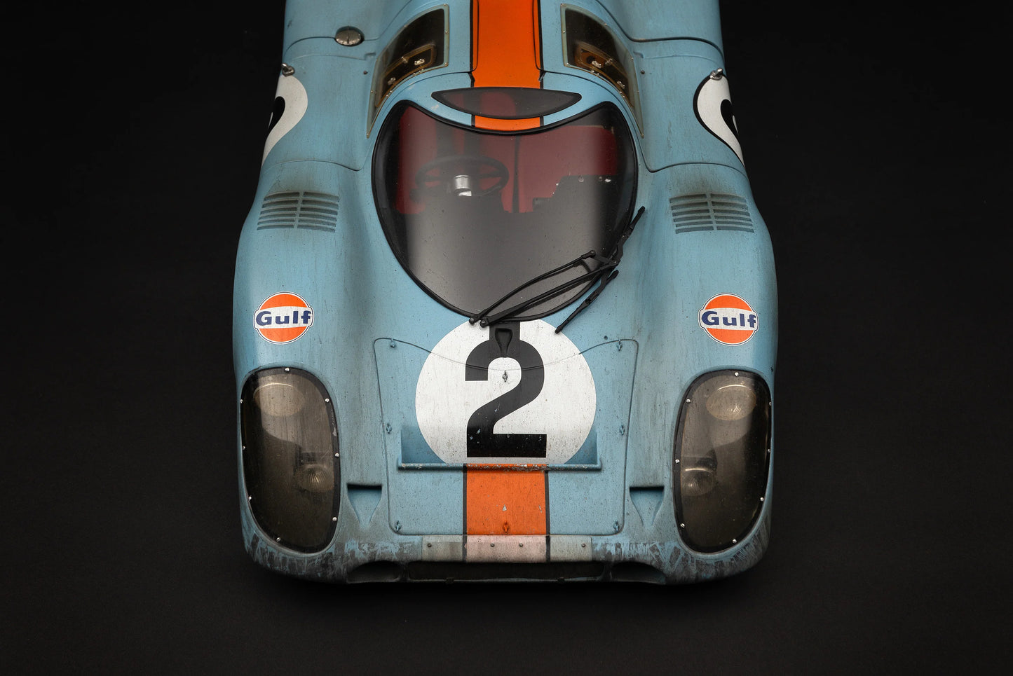 Amalgam Porsche 917K - 1971 Daytona Winner - Gulf Livery - Race Weathered 1:8 SCALE