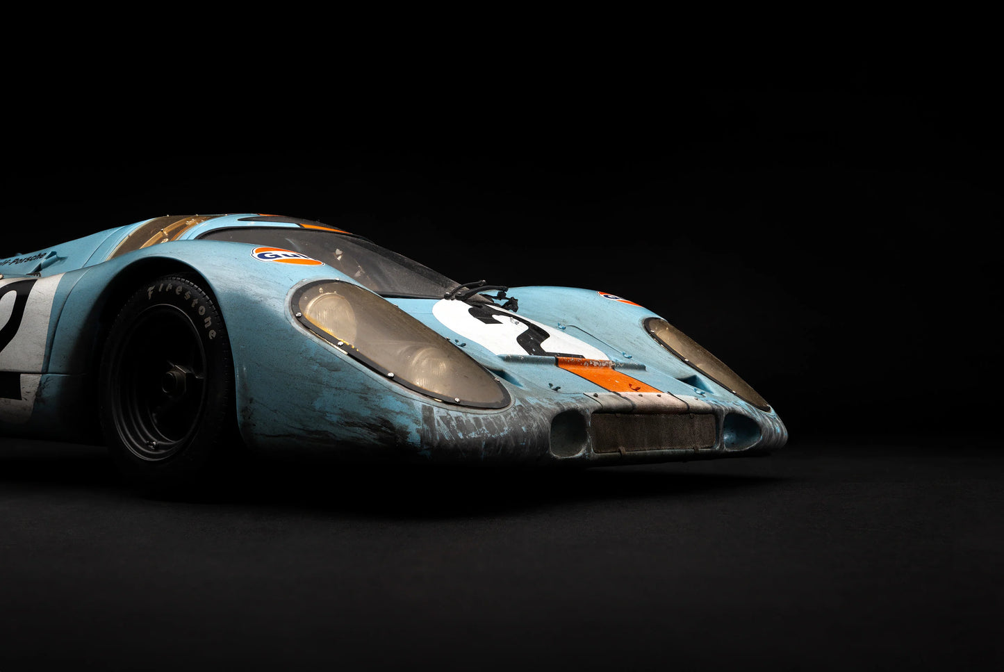 Amalgam Porsche 917K - 1971 Daytona Winner - Gulf Livery - Race Weathered 1:8 SCALE