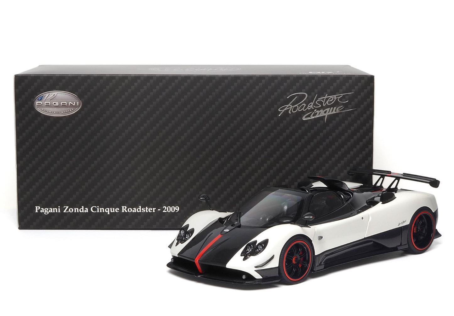 Pagani Zonda cinque Roadster diecast full open Bianco Benny - BASIC PACK 1/18 850611001