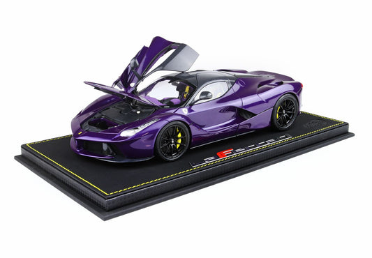 BBR Ferrari LaFerrari 2012 open  diecast - SPECIAL PACK Purple Dubai- Viola Vio tailor made 1/18