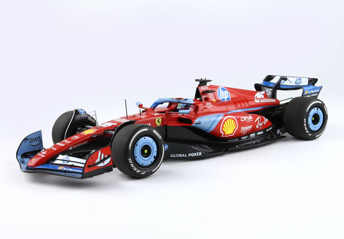 BBR Ferrari SF24 GP USA Miami 2024 - Luxury pack Azzurro Special Livery Leclerc 1/18 BBR241816B Pre-Order