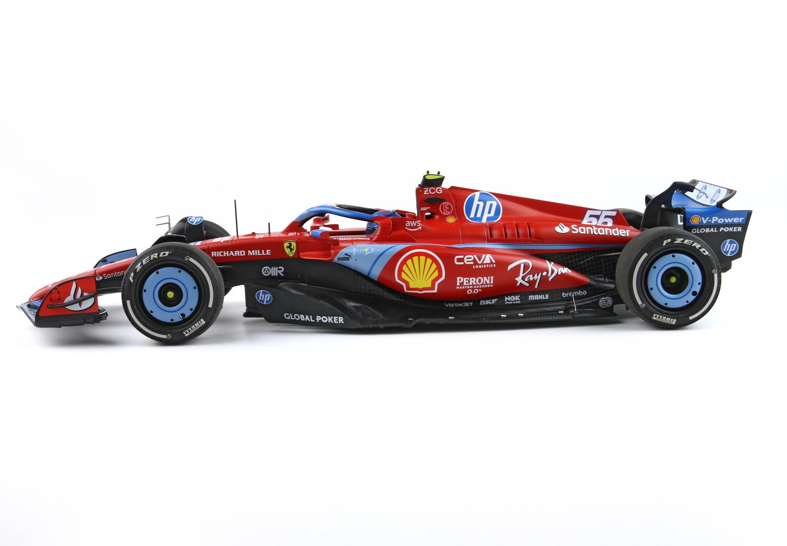 BBR Ferrari SF24 GP USA Miami 2024 - Luxury pack Azzurro Special Livery Sainz 1/18 Pre-Order