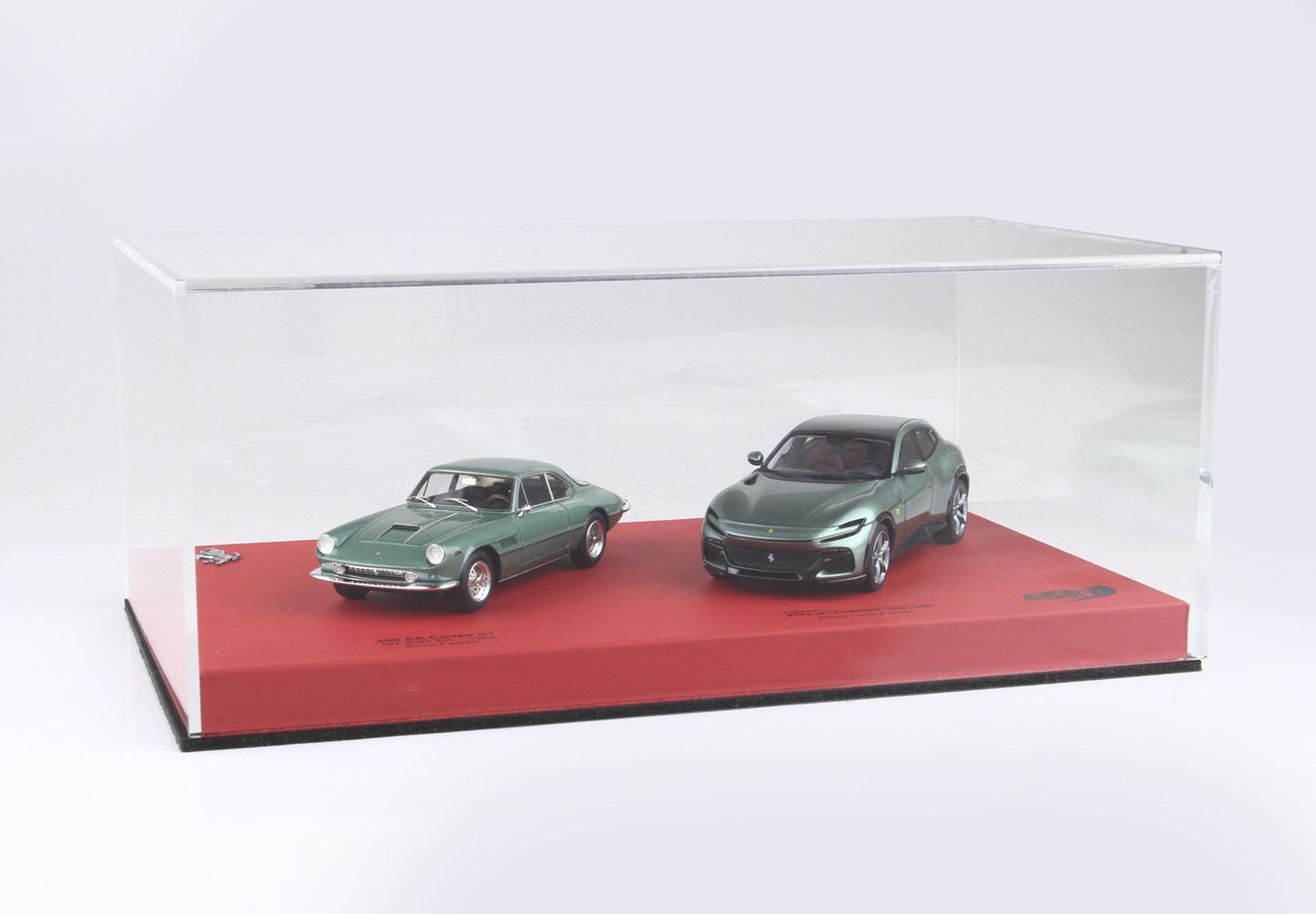 BBR Purosangue Piero Ferrari e 400 Superamerica Enzo Ferrari Verde Dora - real leather base 1/18 BBRC272SET