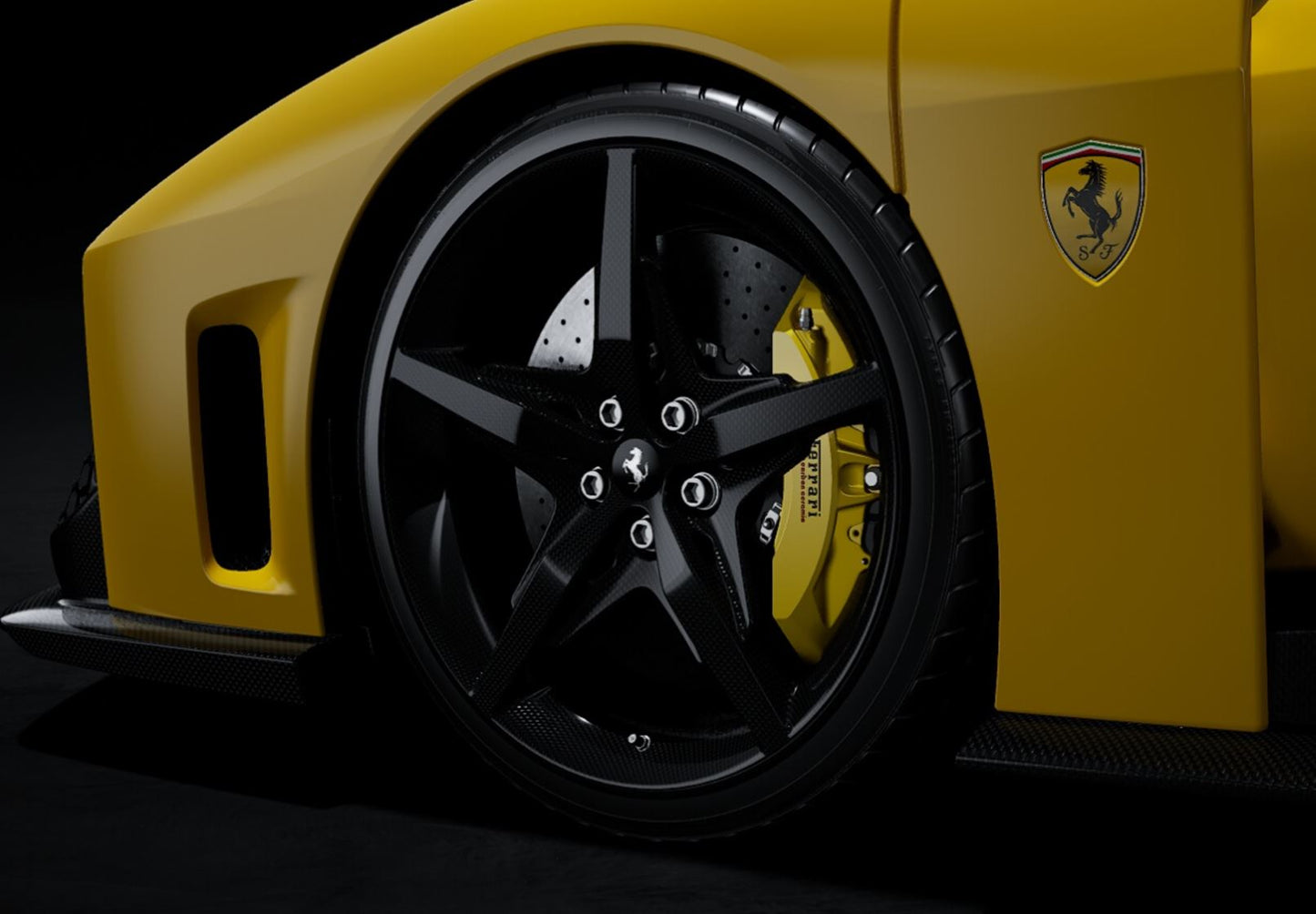 BBR Ferrari F80 carbon optional Giallo Modena - carbon wheels 1/43 BBRC305B1 Pre-Order