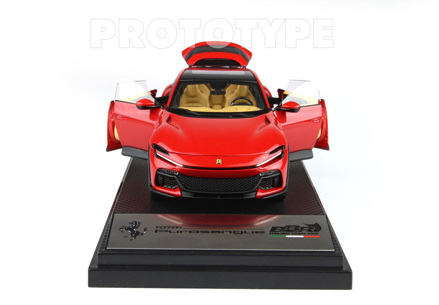 BBR Ferrari Purosangue diecast full open panoramic roof Rosso Corsa 1/43 HE43002B Pre-order