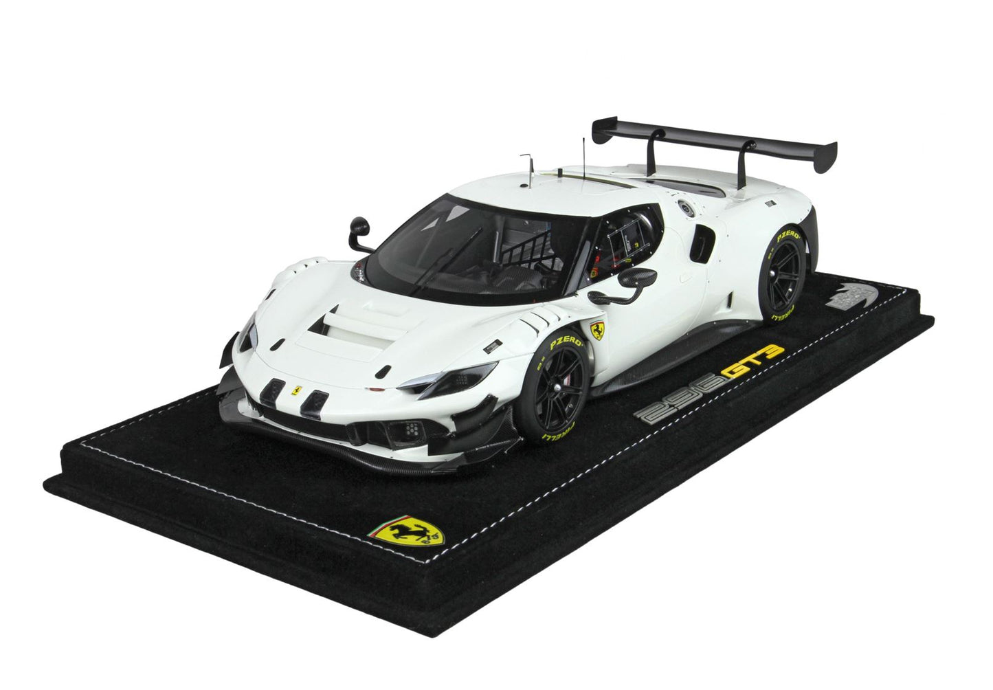 BBR Ferrari 296 GT3 2022 - Matt black wheels Avus White 1/18