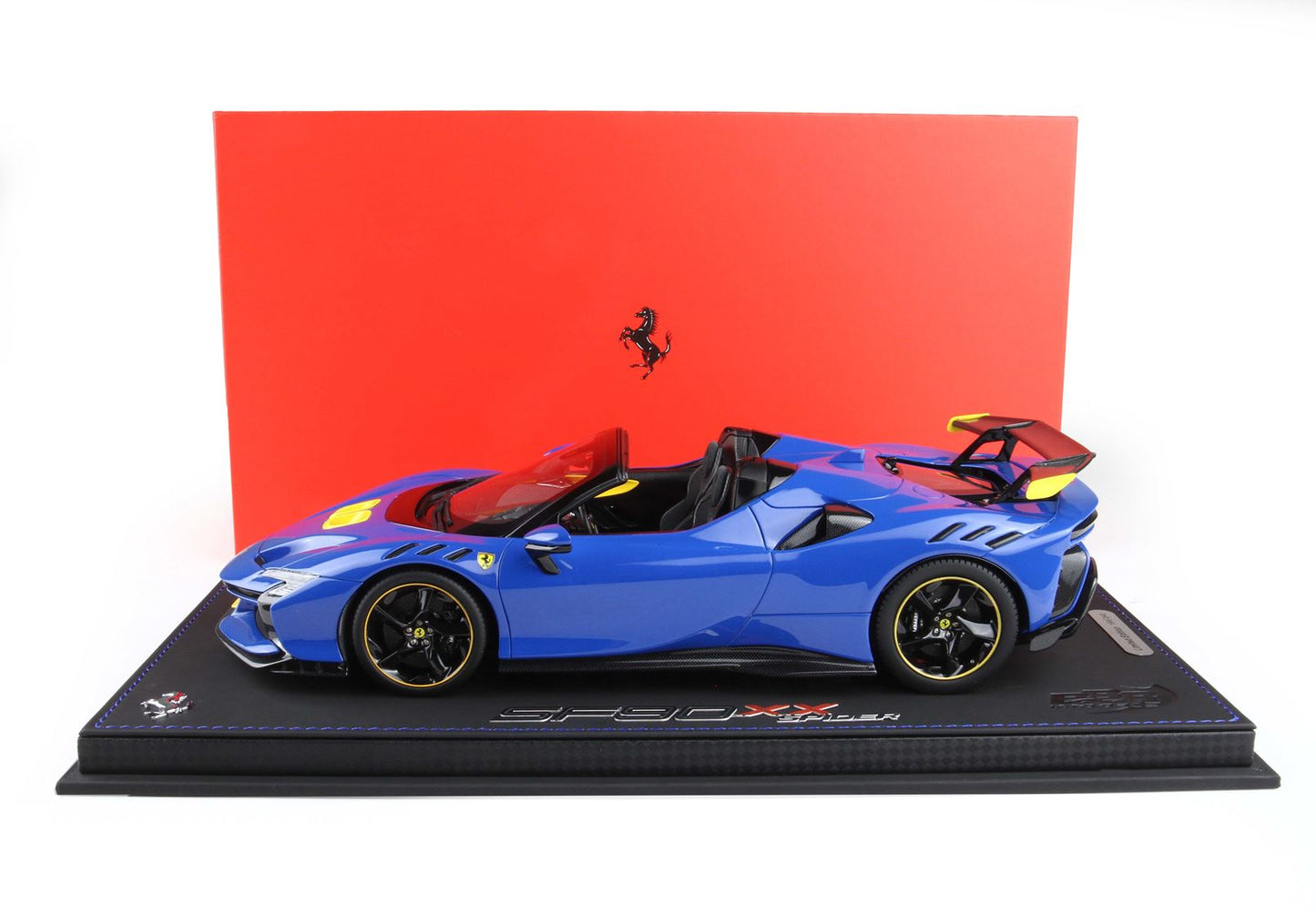 BBR Ferrari SF90 XX Spider Dino light blue and yellow P18238A 1/18