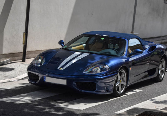 BBR Ferrari 360 Modena Spider automatic gear Blu Le Mans - Beige - white stripes 1/18