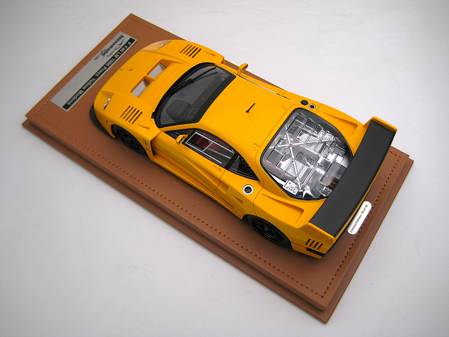 Tecnomodel Ferrari F40 LM 1996  Press version Modena Yellow  with 5 spoke silver rims  1/18