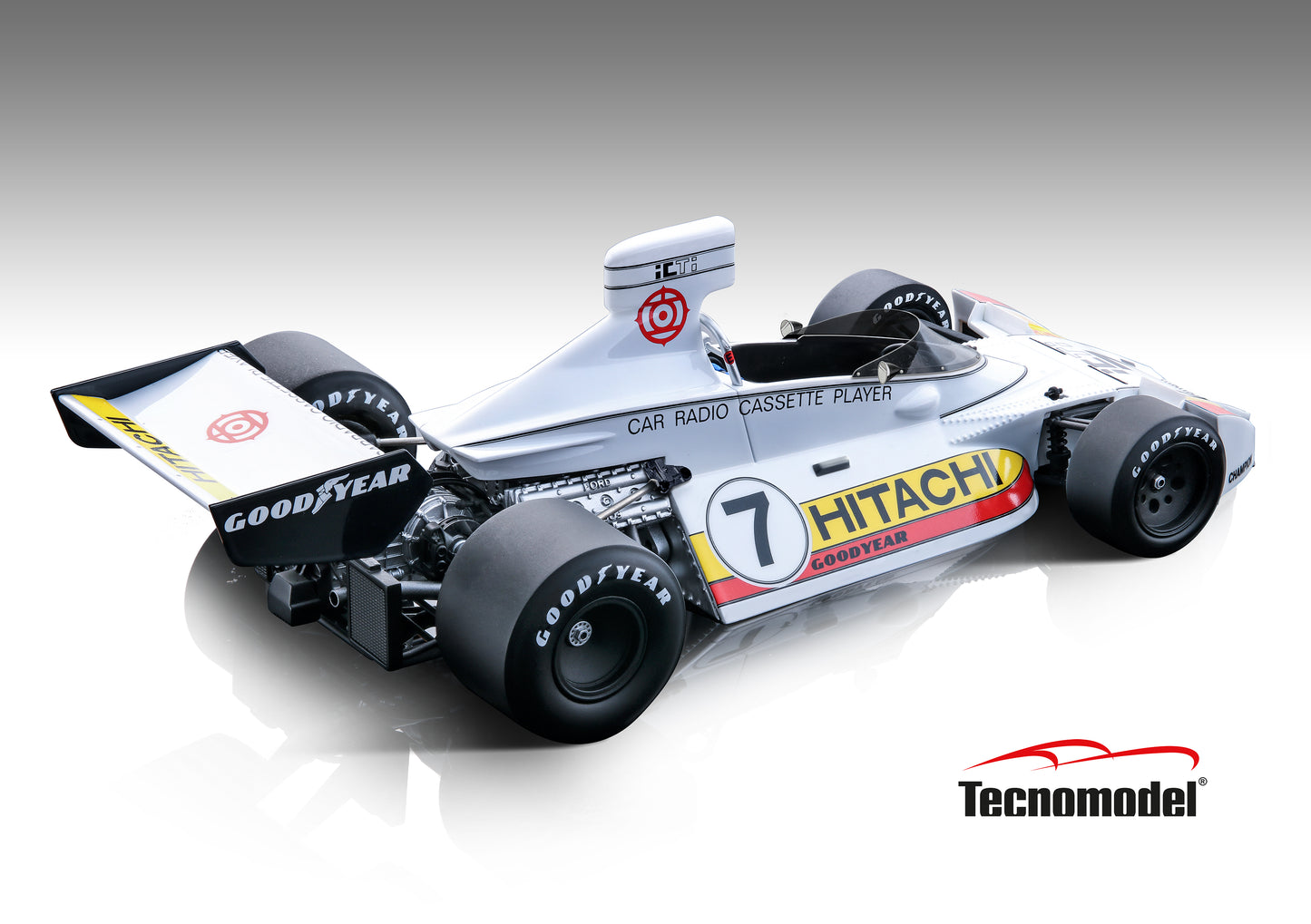 Tecnomodel TM18-274C Brabham BT44 1974 Belgium GP car #7 C. Reuteman LE 110 pcs 1/18 Pre-Order