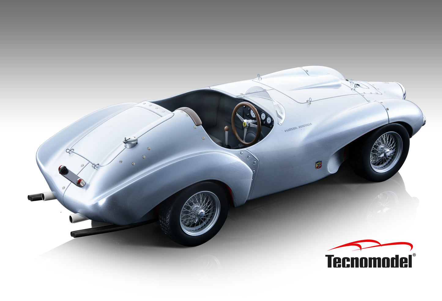 Tecnomodel TM18-209B Ferrari 166 MM Abarth Metallic Silver Press Version 1953 1/18