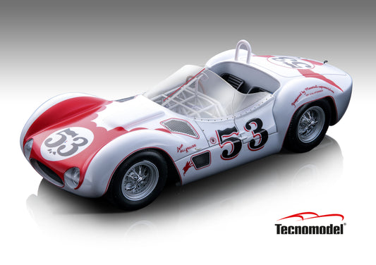 Tecnomodel TM18-276C Maserati  Birdcage Tipo 61 Riverside "Time GP" 1960 car #53 (WINNER) B. Krause 1/18