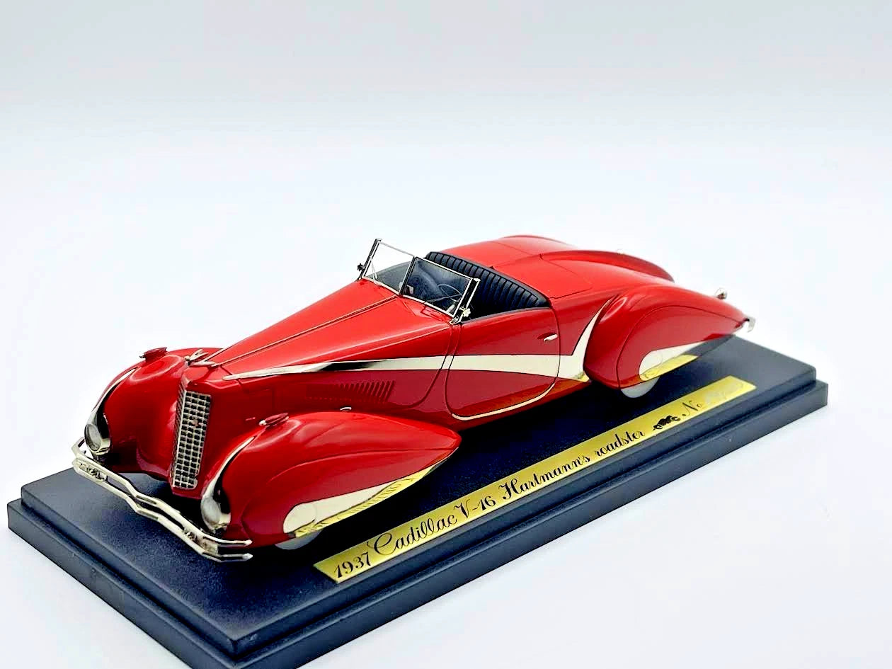 1/43 EMC 1937 RED / BLack Cadillac V-16 Hartmann's Roadster 19/20 High end model