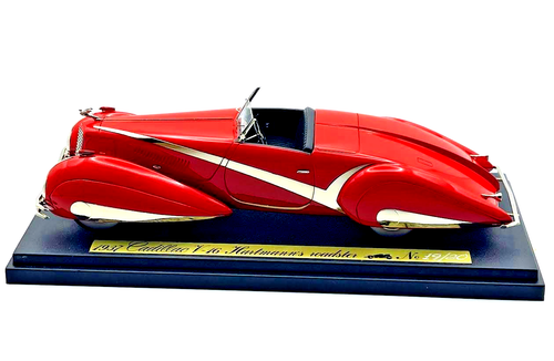 1/43 EMC 1937 RED / BLack Cadillac V-16 Hartmann's Roadster 19/20 High end model