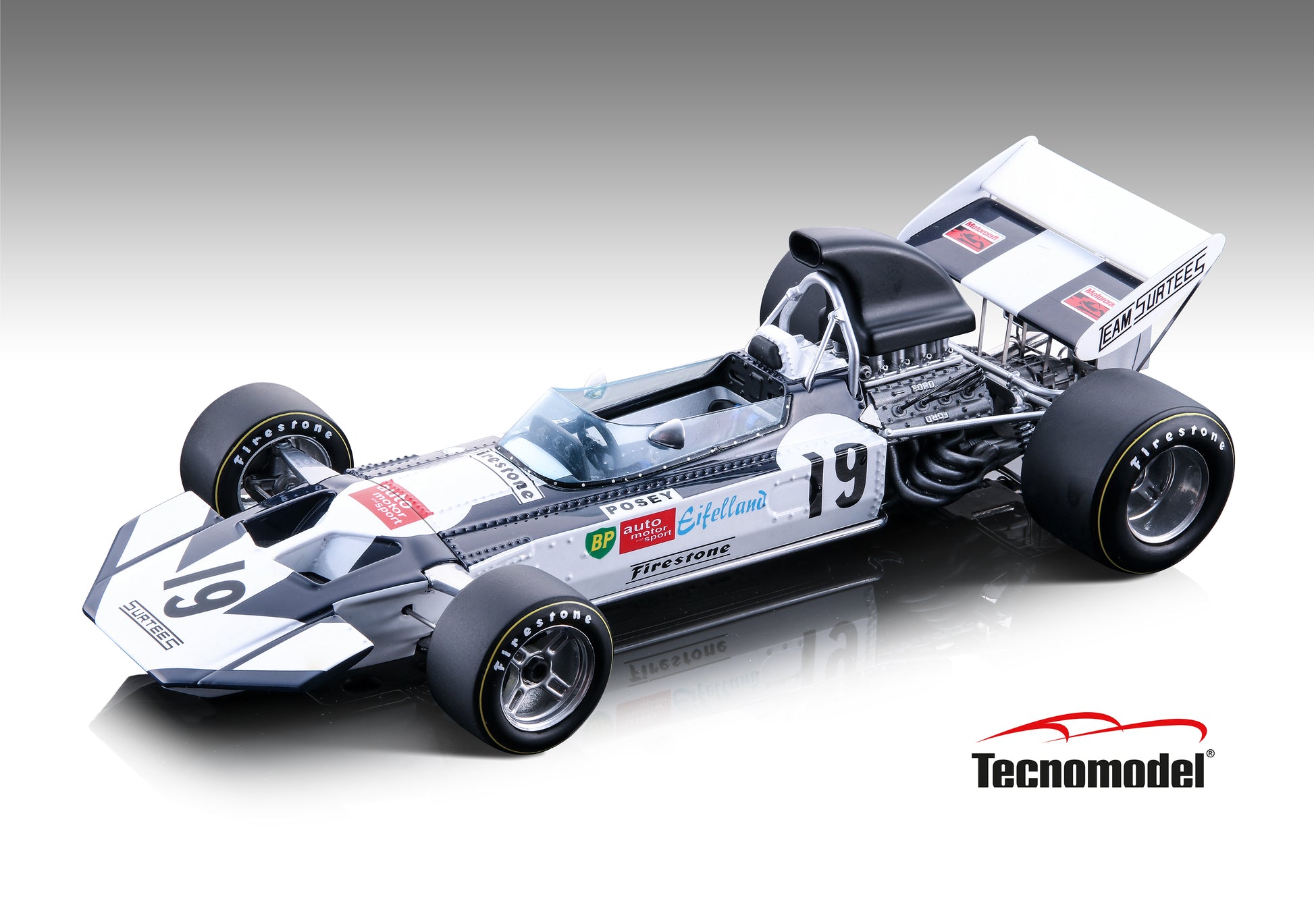 Tecnomodel TM18-259B Surtees TS9 1971 USA GP car #19 S.Posey 90 pcs 1/18