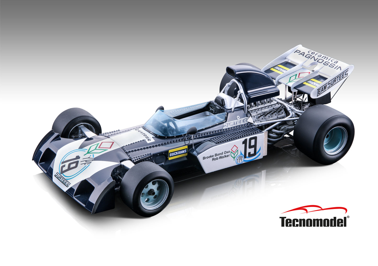 Tecnomodel TM18-259D Surtees TS9B 1972 Argentina GP car #19  T.Schenken 90 pcs 1/18