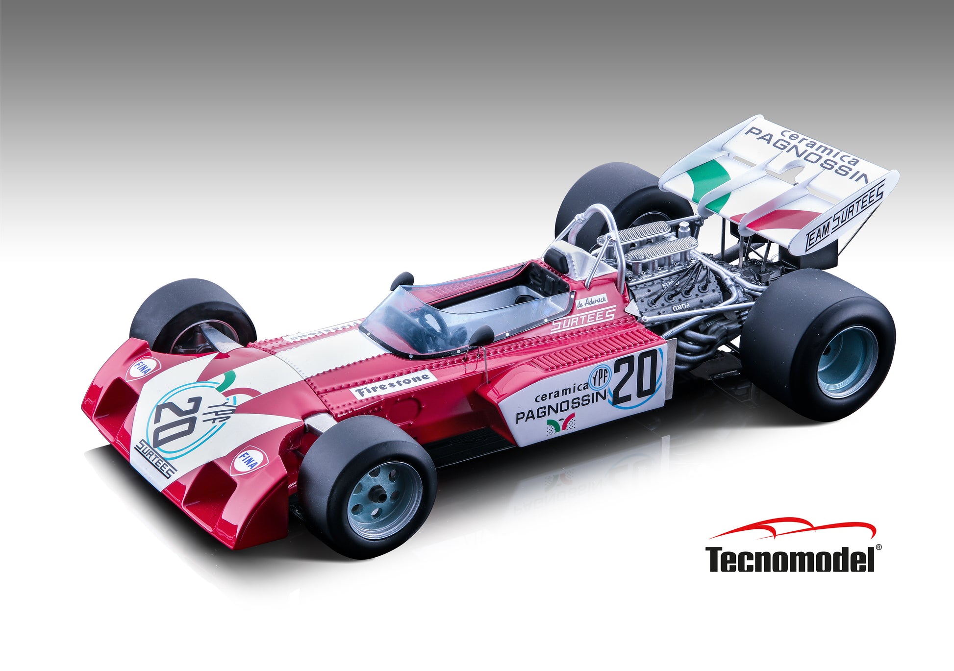 Tecnomodel TM18-259C Surtees TS9B 1972 Argentina GP car #20 A.De Adamich  100 pcs 1/18